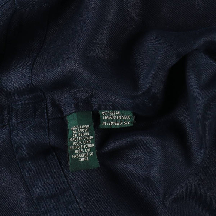 Ralph Lauren linen hoodie, women's size M (approx.) linen navy blue type Vintage Second Hand