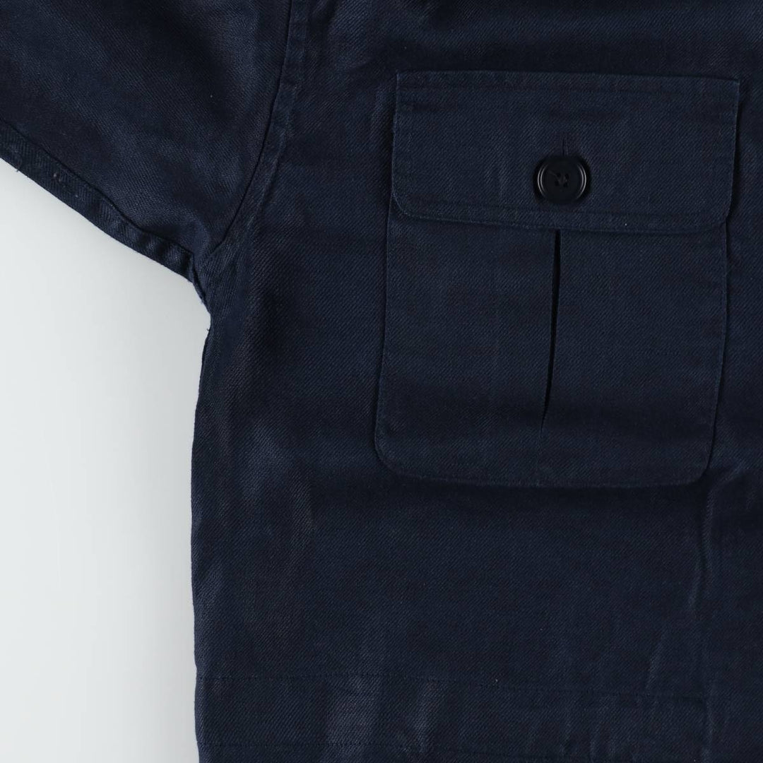 Ralph Lauren linen hoodie, women's size M (approx.) linen navy blue type Vintage Second Hand
