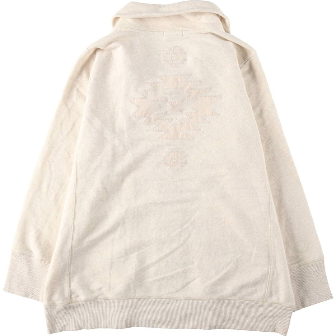 Ralph Lauren LRL LAUREN JEANS COMPANY Native Pattern Shawl Collar Knit Jacket, Women's Size XL (approx.) cotton ivory Vintage Second Hand