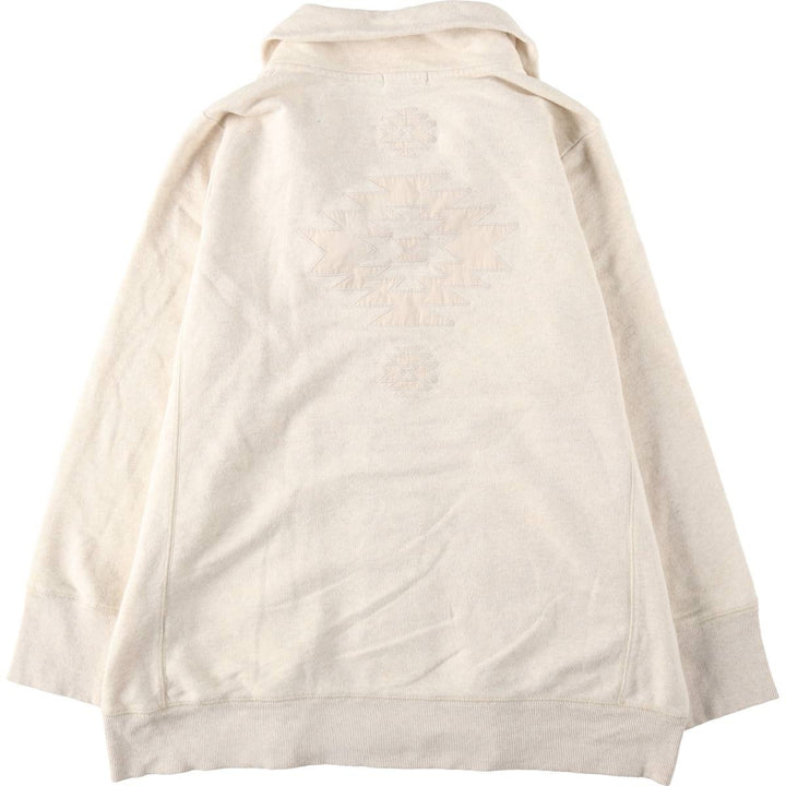 Ralph Lauren LRL LAUREN JEANS COMPANY Native Pattern Shawl Collar Knit Jacket, Women's Size XL (approx.) cotton ivory Vintage Second Hand