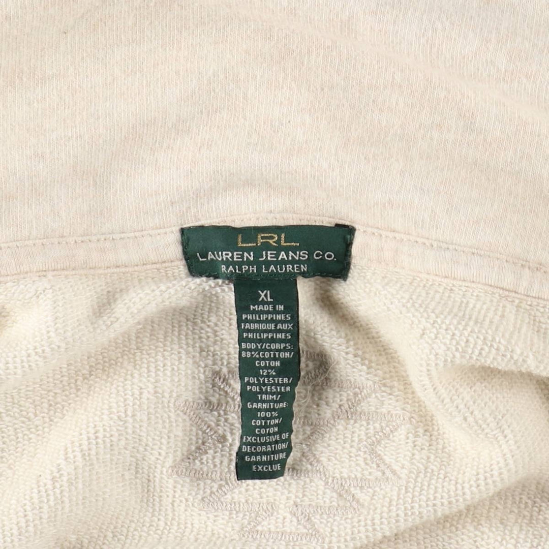 Ralph Lauren LRL LAUREN JEANS COMPANY Native Pattern Shawl Collar Knit Jacket, Women's Size XL (approx.) cotton ivory Vintage Second Hand