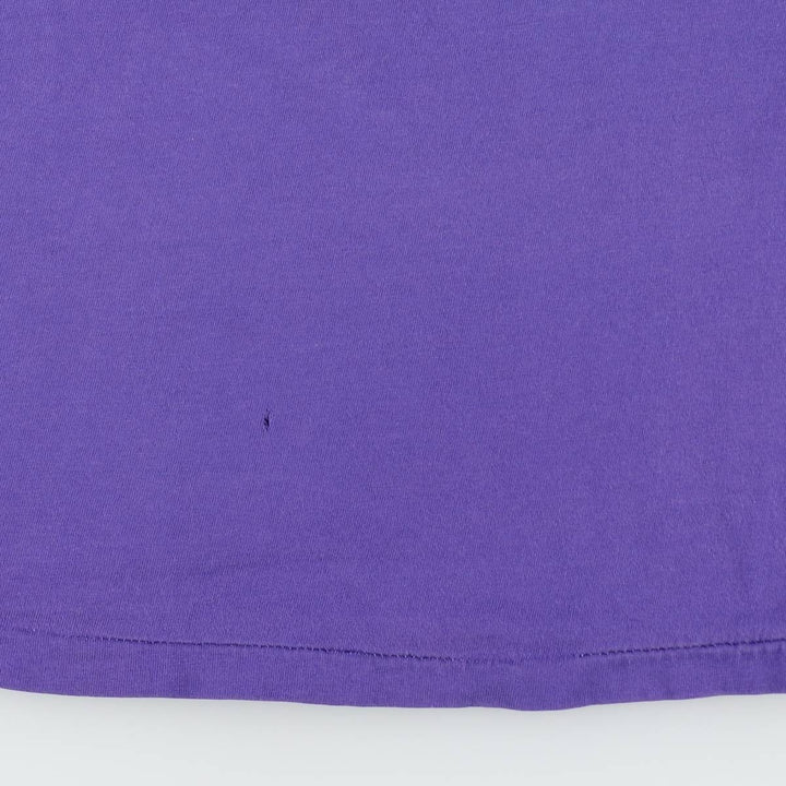 90'S Hanes BEEFY-T Cat Pattern Animal Pattern T-Shirt Made in USA Women's Size L (Equivalent) Vintage cotton purple type Vintage Second Hand