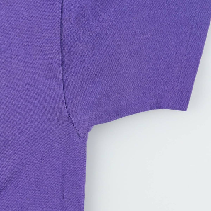 90'S Hanes BEEFY-T Cat Pattern Animal Pattern T-Shirt Made in USA Women's Size L (Equivalent) Vintage cotton purple type Vintage Second Hand