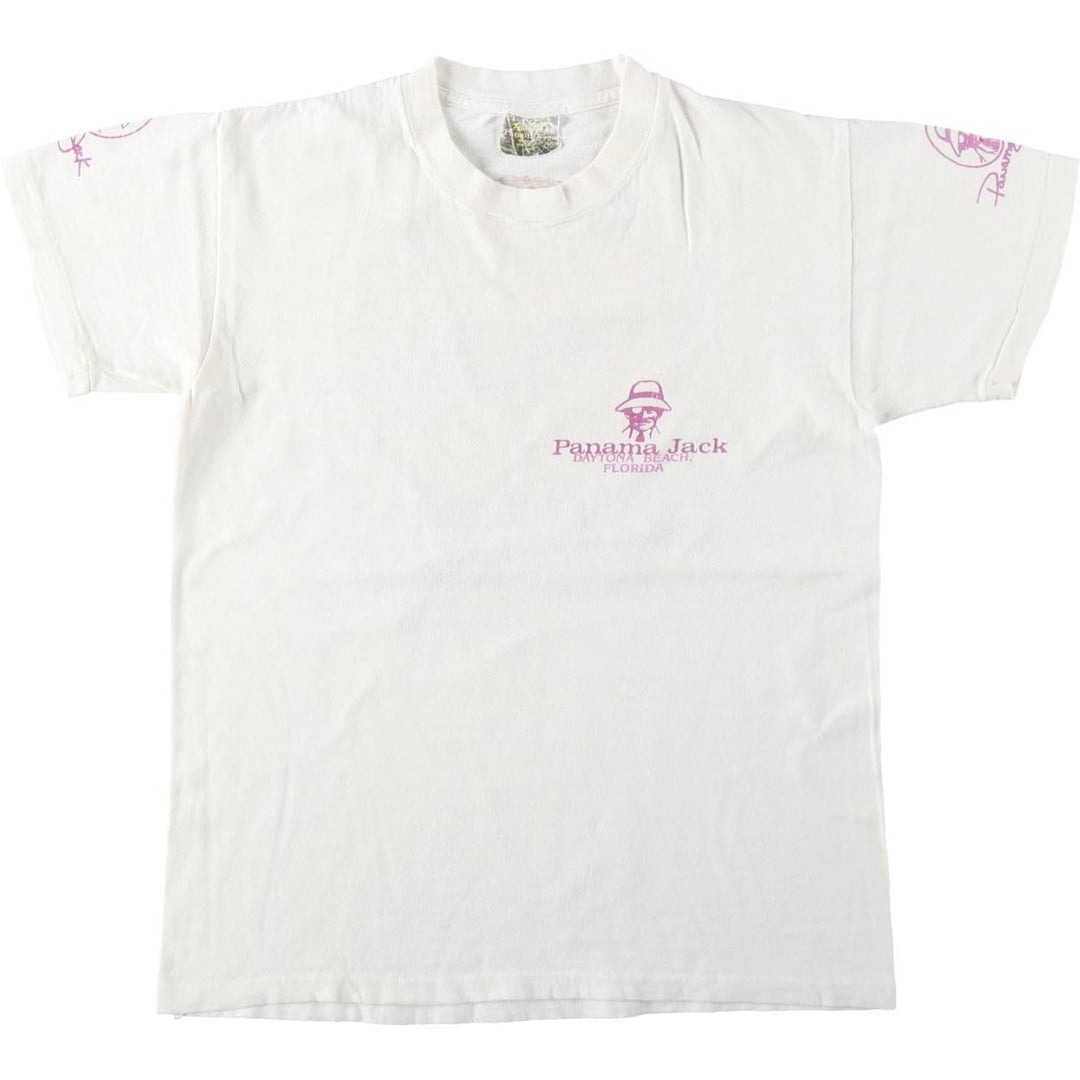 80'S Panama Jack print T-shirt, women's size M equivalent, vintage. cotton white type Vintage Second Hand