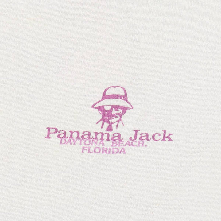 80'S Panama Jack print T-shirt, women's size M equivalent, vintage. cotton white type Vintage Second Hand