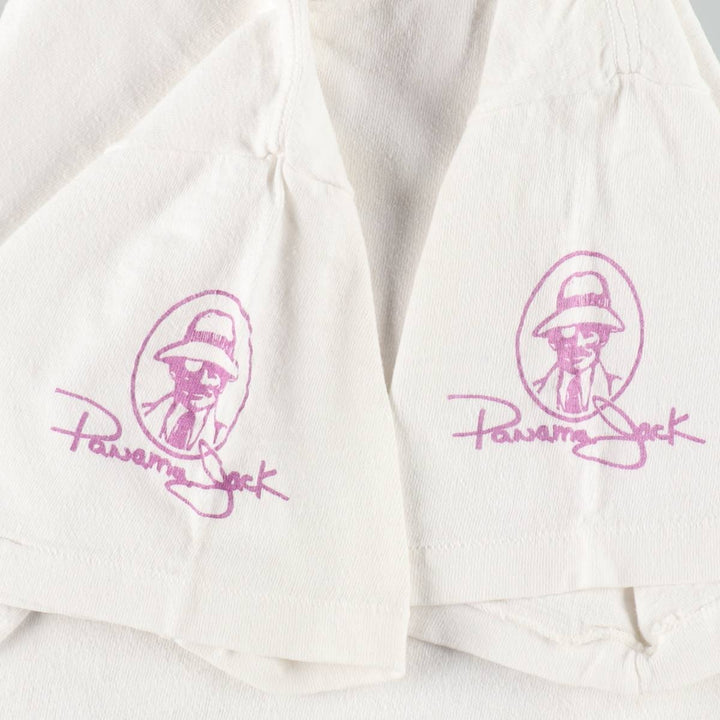 80'S Panama Jack print T-shirt, women's size M equivalent, vintage. cotton white type Vintage Second Hand