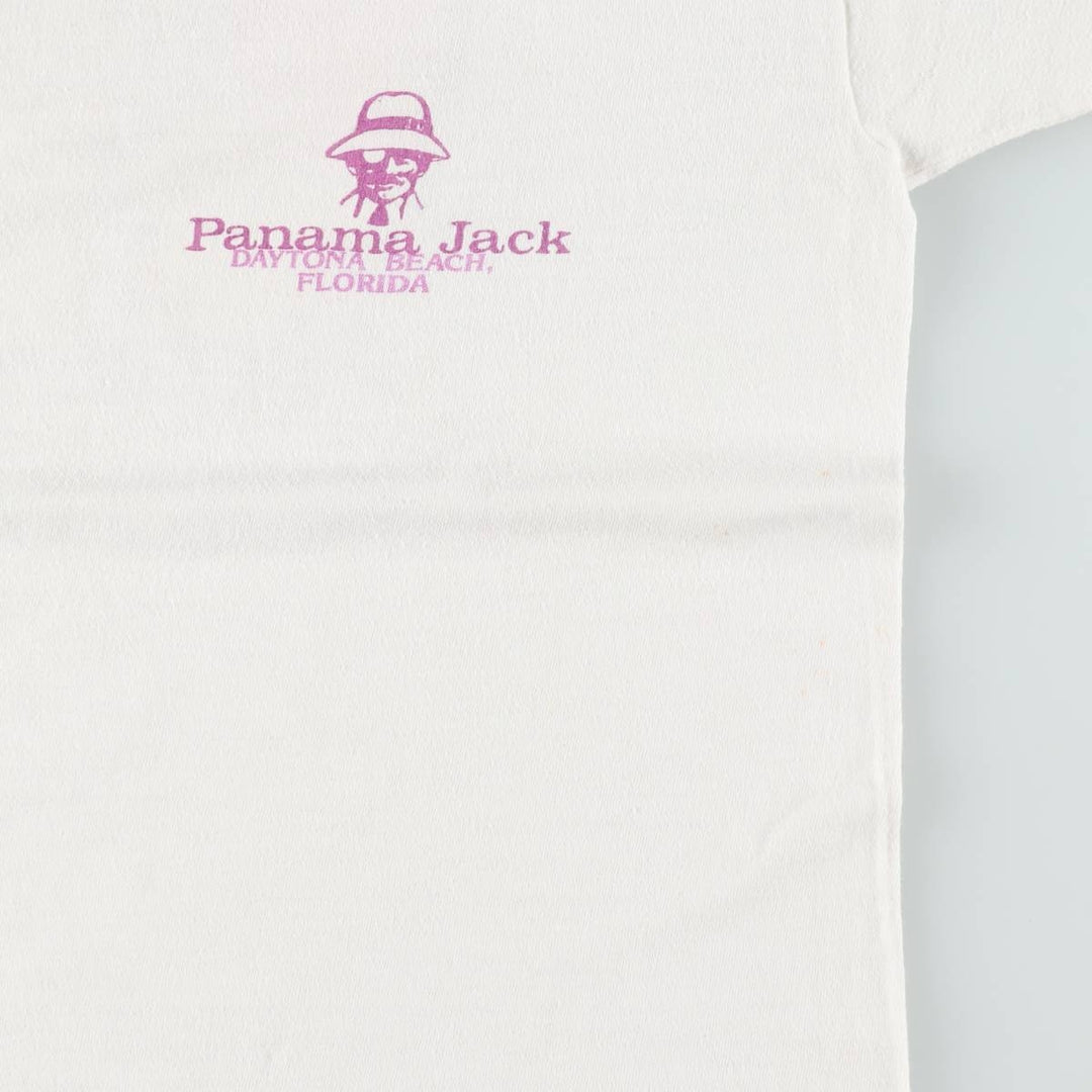 80'S Panama Jack print T-shirt, women's size M equivalent, vintage. cotton white type Vintage Second Hand