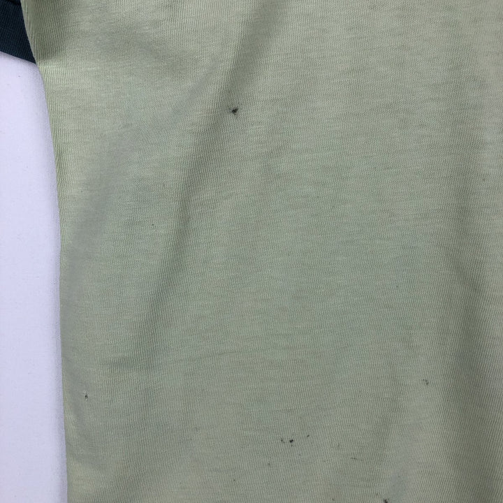 70'S Town Craft Two-Tone Print T-Shirt, Women's Size M (approx.), Vintage cotton green type yellow green Vintage Second Hand