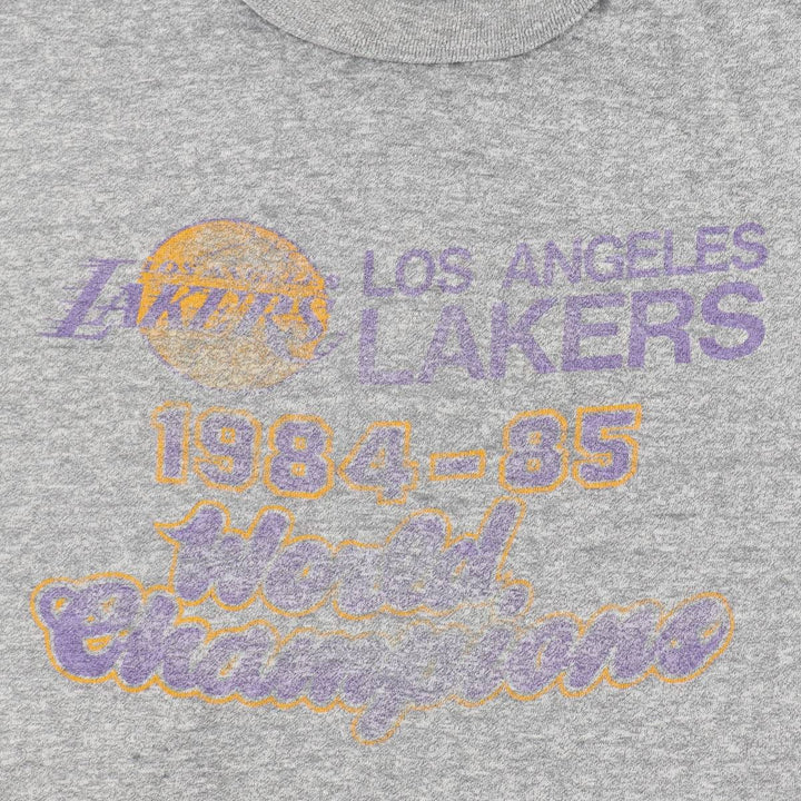 80'S TRENCH NBA Los Angeles Lakers Sports Print T-Shirt, Made in USA, Women's Size L (approx.), Vintage polyester gray type Vintage Second Hand