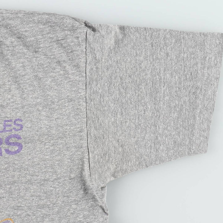 80'S TRENCH NBA Los Angeles Lakers Sports Print T-Shirt, Made in USA, Women's Size L (approx.), Vintage polyester gray type Vintage Second Hand