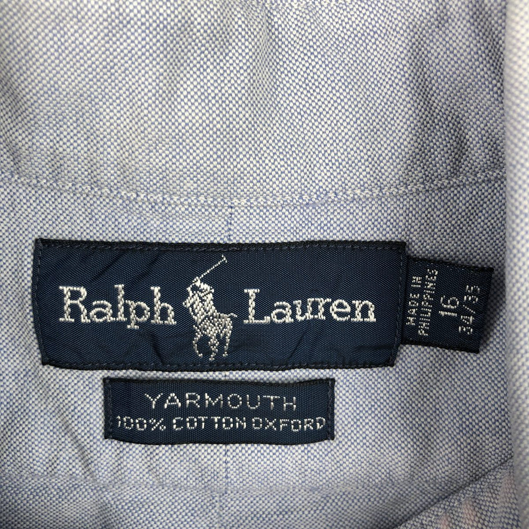 Ralph Lauren YARMOUTH long sleeve button down shirt, men's size L cotton Blue type light blue Vintage Second Hand