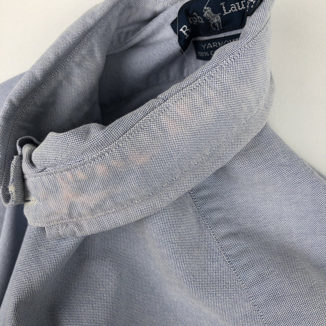 Ralph Lauren YARMOUTH long sleeve button down shirt, men's size L cotton Blue type light blue Vintage Second Hand
