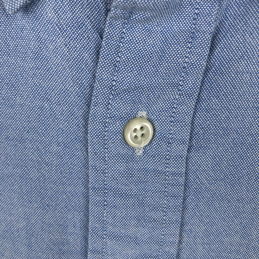 Ralph Lauren Slim Fit Stretch Oxford Long-Sleeve Button-Down Shirt, Men's Size XL (approx.) cotton blue type Vintage Second Hand