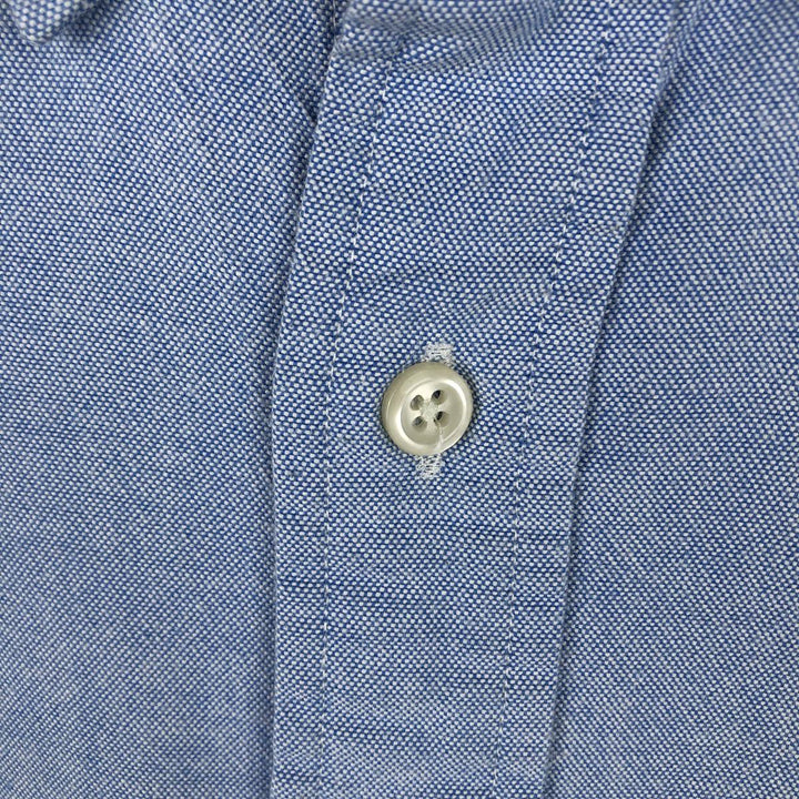 Ralph Lauren Slim Fit Stretch Oxford Long-Sleeve Button-Down Shirt, Men's Size XL (approx.) cotton blue type Vintage Second Hand