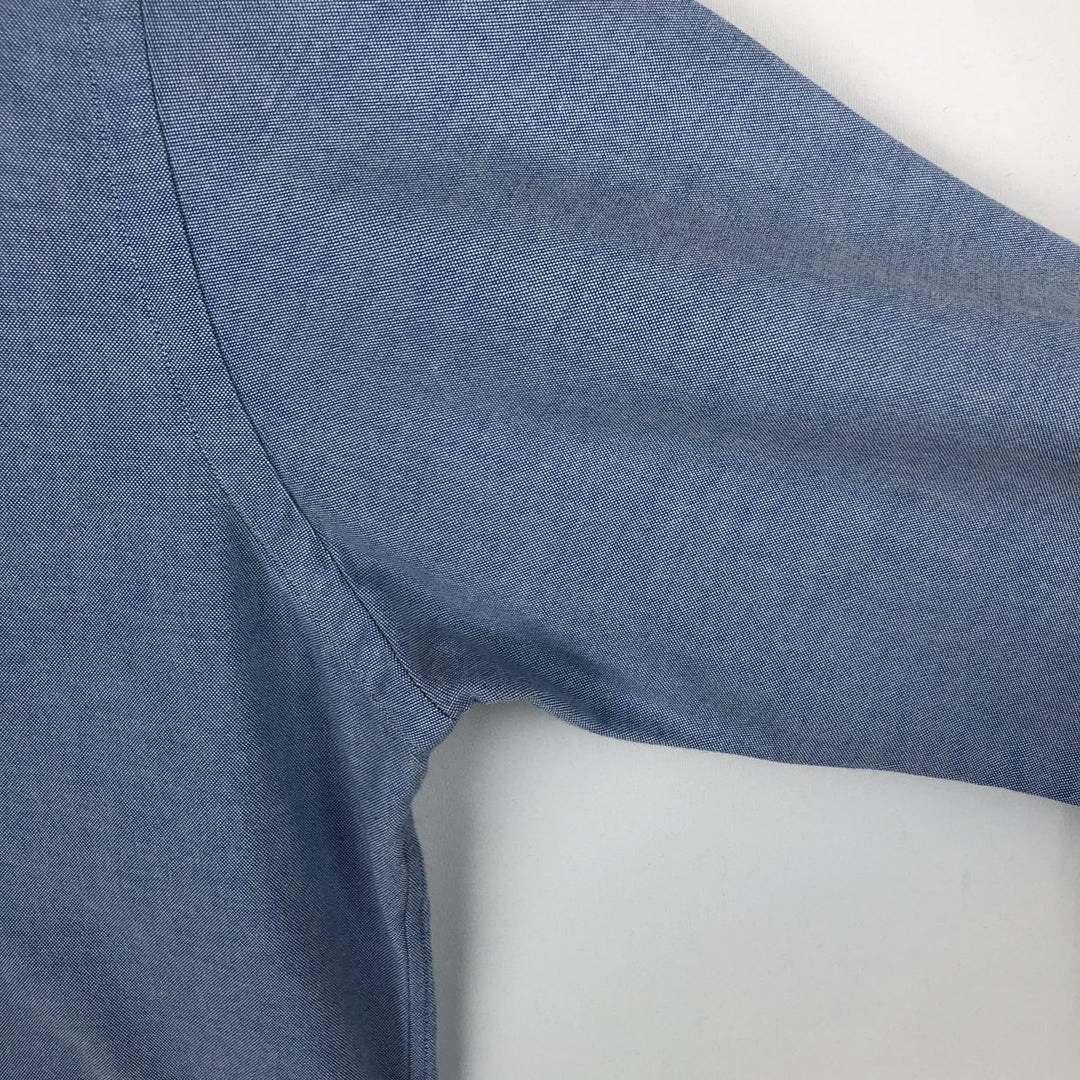 Ralph Lauren Slim Fit Stretch Oxford Long-Sleeve Button-Down Shirt, Men's Size XL (approx.) cotton blue type Vintage Second Hand
