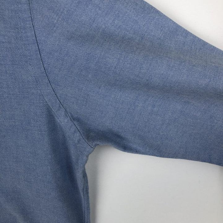 Ralph Lauren Slim Fit Stretch Oxford Long-Sleeve Button-Down Shirt, Men's Size XL (approx.) cotton blue type Vintage Second Hand