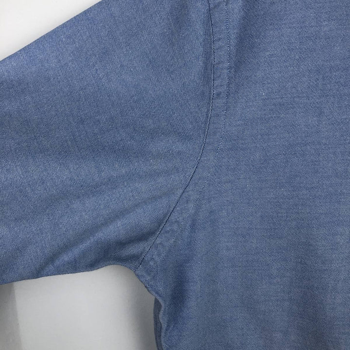 Ralph Lauren Slim Fit Stretch Oxford Long-Sleeve Button-Down Shirt, Men's Size XL (approx.) cotton blue type Vintage Second Hand