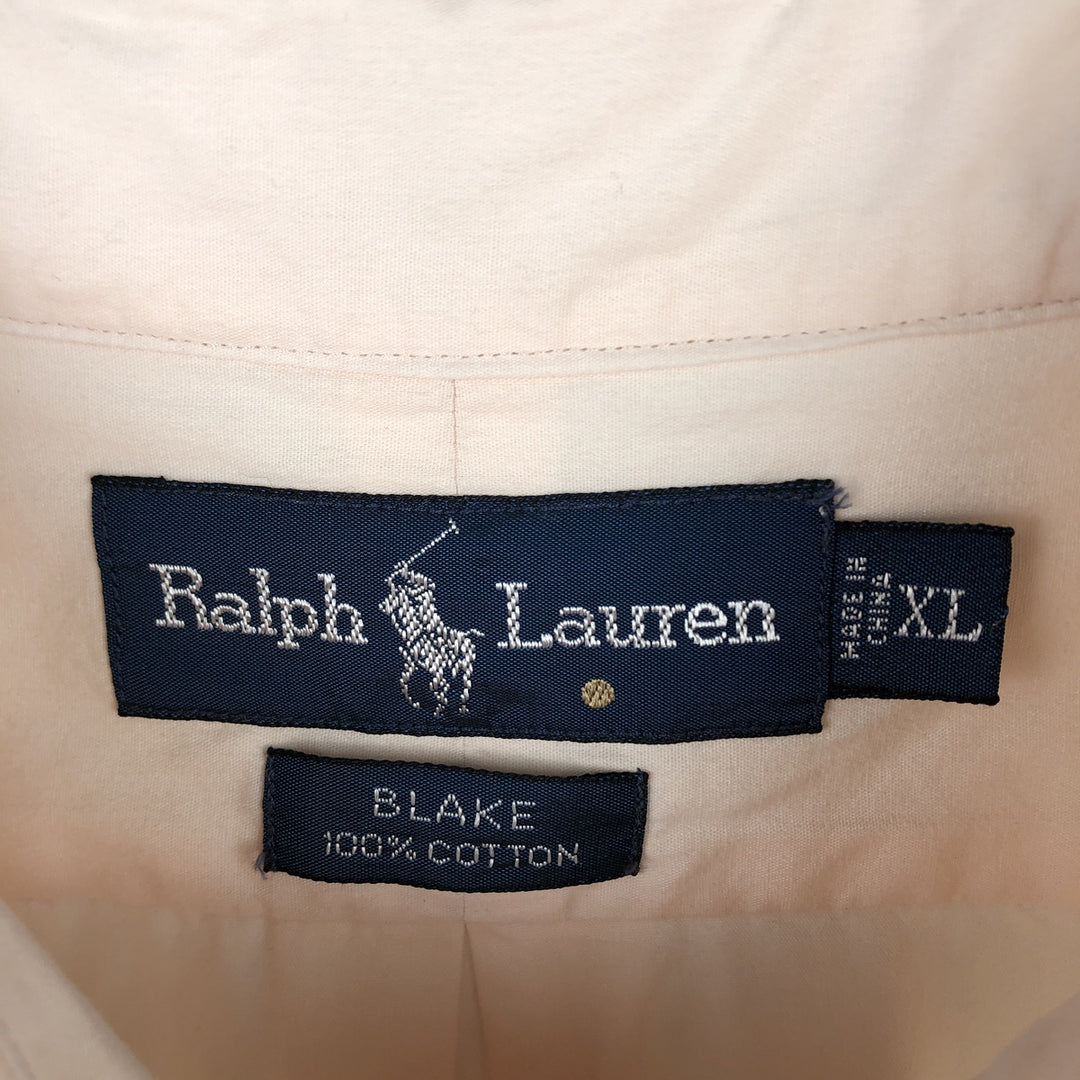 Ralph Lauren BLAKE long sleeve button down shirt, men's XL size cotton pink type Vintage Second Hand