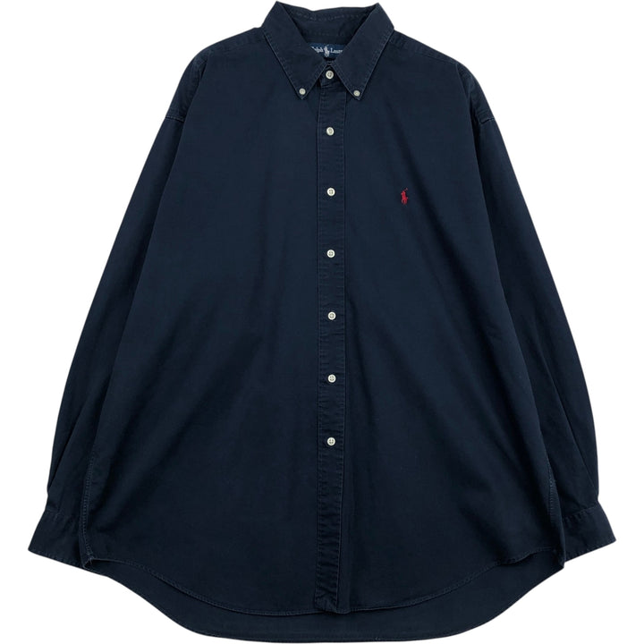 Ralph Lauren BLAKE long sleeve button down shirt, men's XL size cotton navy blue type Vintage Second Hand