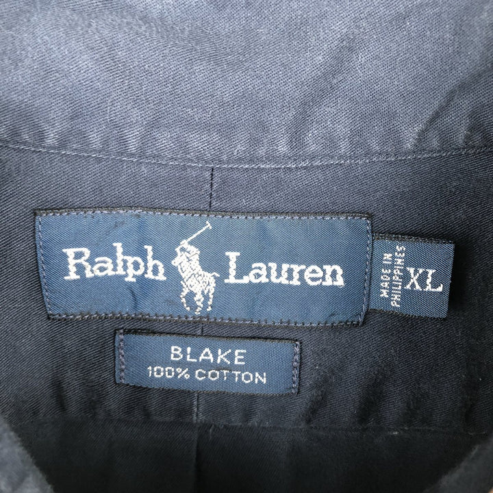 Ralph Lauren BLAKE long sleeve button down shirt, men's XL size cotton navy blue type Vintage Second Hand