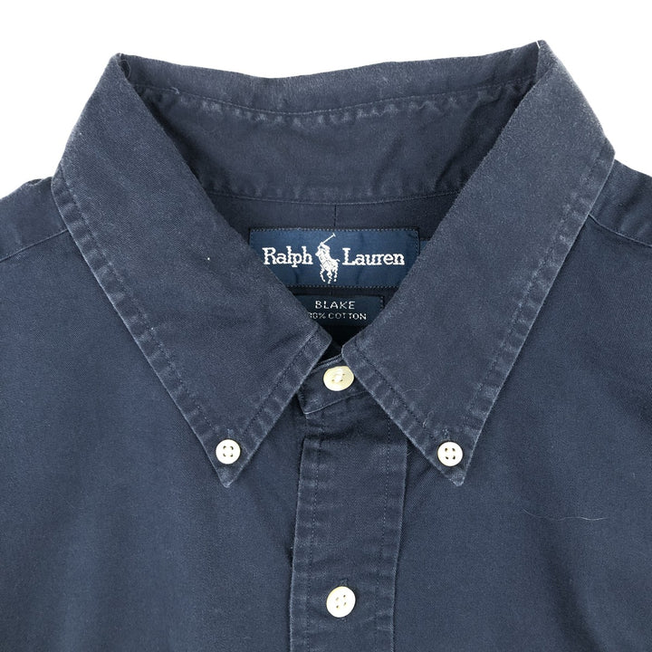 Ralph Lauren BLAKE long sleeve button down shirt, men's XL size cotton navy blue type Vintage Second Hand