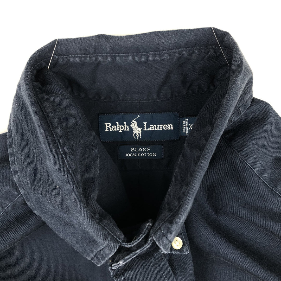 Ralph Lauren BLAKE long sleeve button down shirt, men's XL size cotton navy blue type Vintage Second Hand