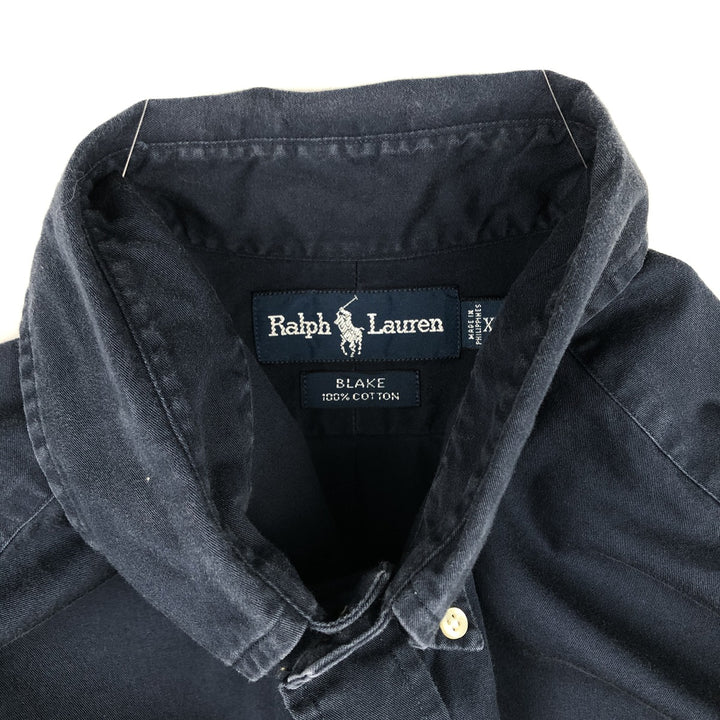 Ralph Lauren BLAKE long sleeve button down shirt, men's XL size cotton navy blue type Vintage Second Hand