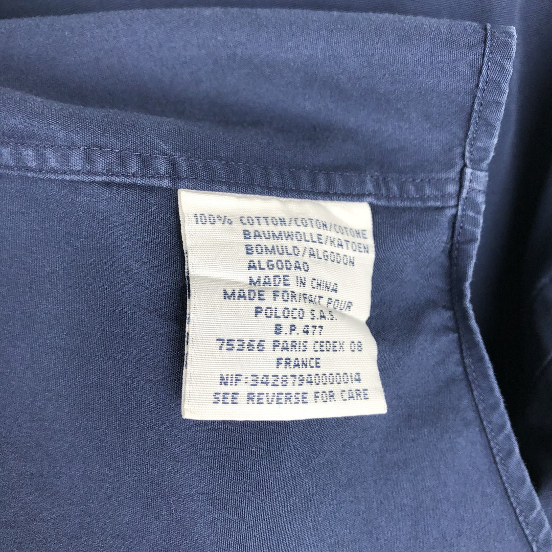 Ralph Lauren BLAKE long sleeve button down shirt, men's size L cotton navy blue type Vintage Second Hand