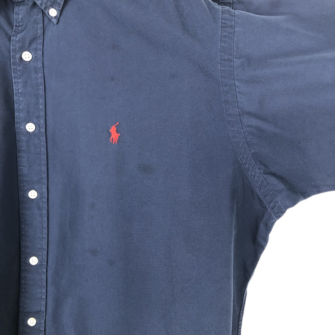 Ralph Lauren BLAKE long sleeve button down shirt, men's size L cotton navy blue type Vintage Second Hand