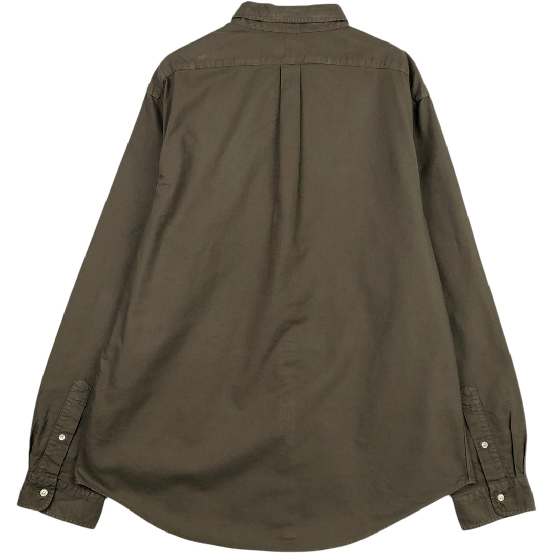 Ralph Lauren Slim Fit Long-Sleeve Button-Down Shirt, Men's Size XXL (approx.) cotton Khaki type brown Vintage Second Hand