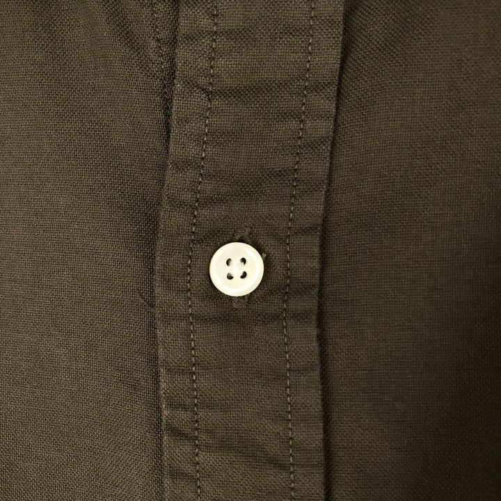 Ralph Lauren Slim Fit Long-Sleeve Button-Down Shirt, Men's Size XXL (approx.) cotton Khaki type brown Vintage Second Hand