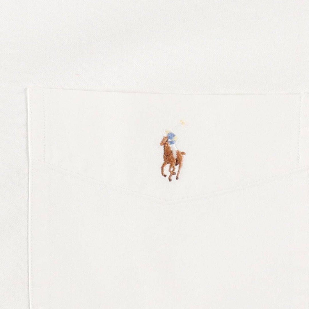 Ralph Lauren BIG SHIRT Long sleeve button down shirt Men's size L cotton white type Vintage Second Hand