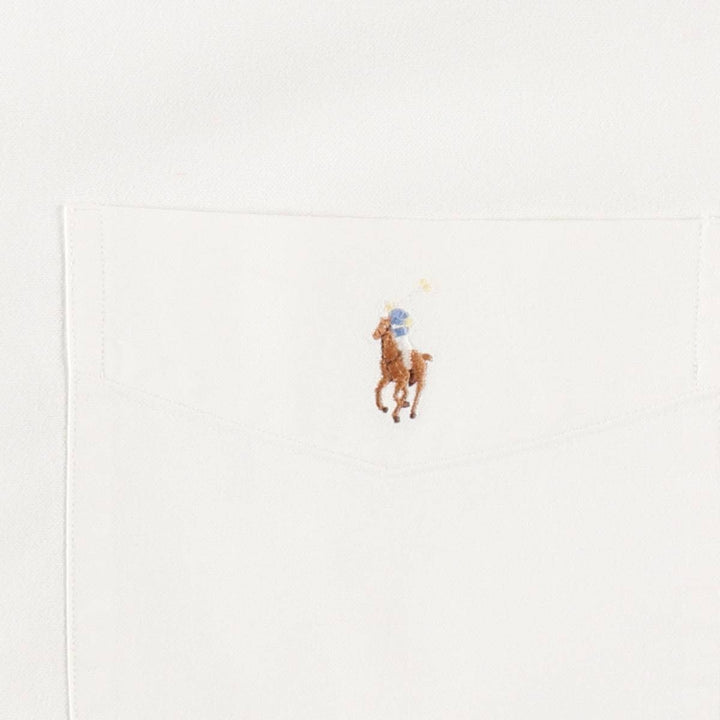 Ralph Lauren BIG SHIRT Long sleeve button down shirt Men's size L cotton white type Vintage Second Hand