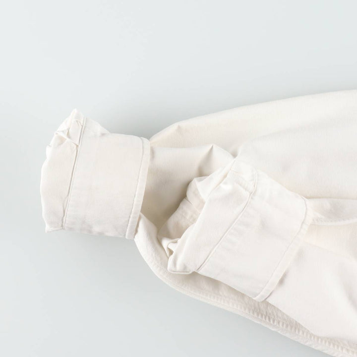 Ralph Lauren BIG SHIRT Long sleeve button down shirt Men's size L cotton white type Vintage Second Hand