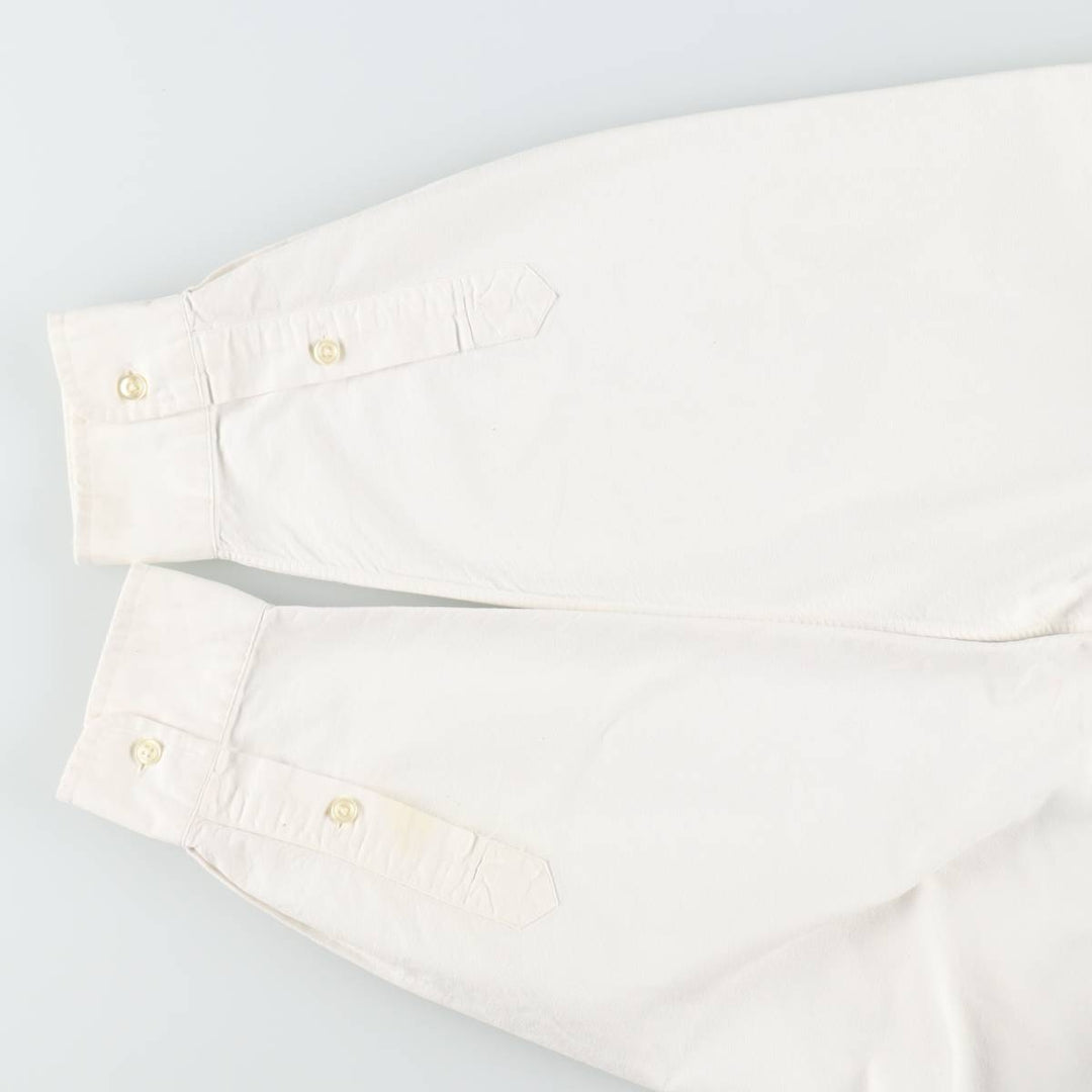 Ralph Lauren BIG SHIRT Long sleeve button down shirt Men's size L cotton white type Vintage Second Hand
