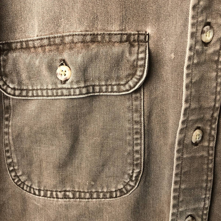 2000'S Carhartt Long-Sleeve Button-Down Work Shirt, Men's Size XL (approx.) cotton brown type Vintage Second Hand