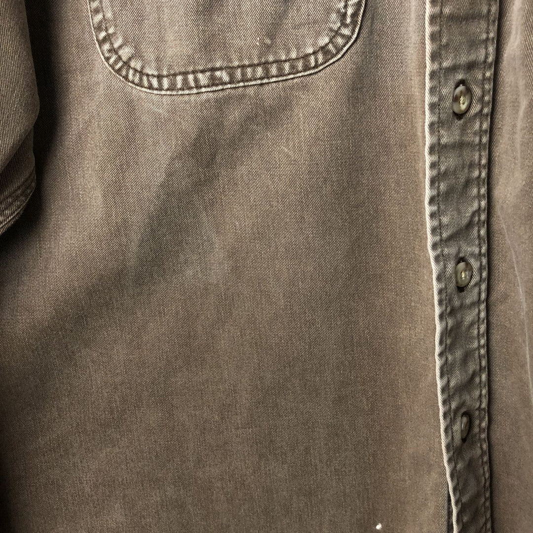 2000'S Carhartt Long-Sleeve Button-Down Work Shirt, Men's Size XL (approx.) cotton brown type Vintage Second Hand