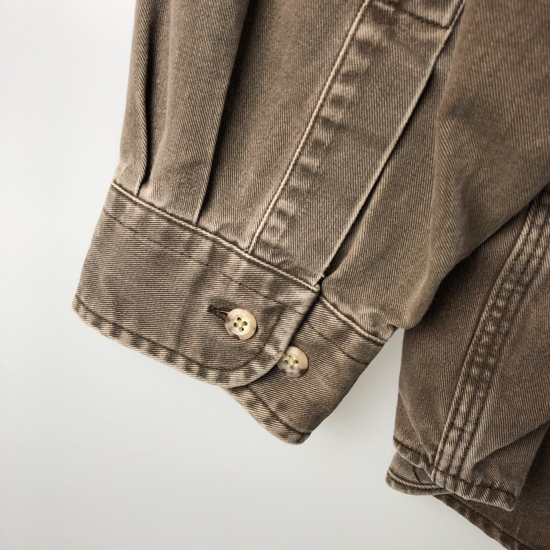 2000'S Carhartt Long-Sleeve Button-Down Work Shirt, Men's Size XL (approx.) cotton brown type Vintage Second Hand