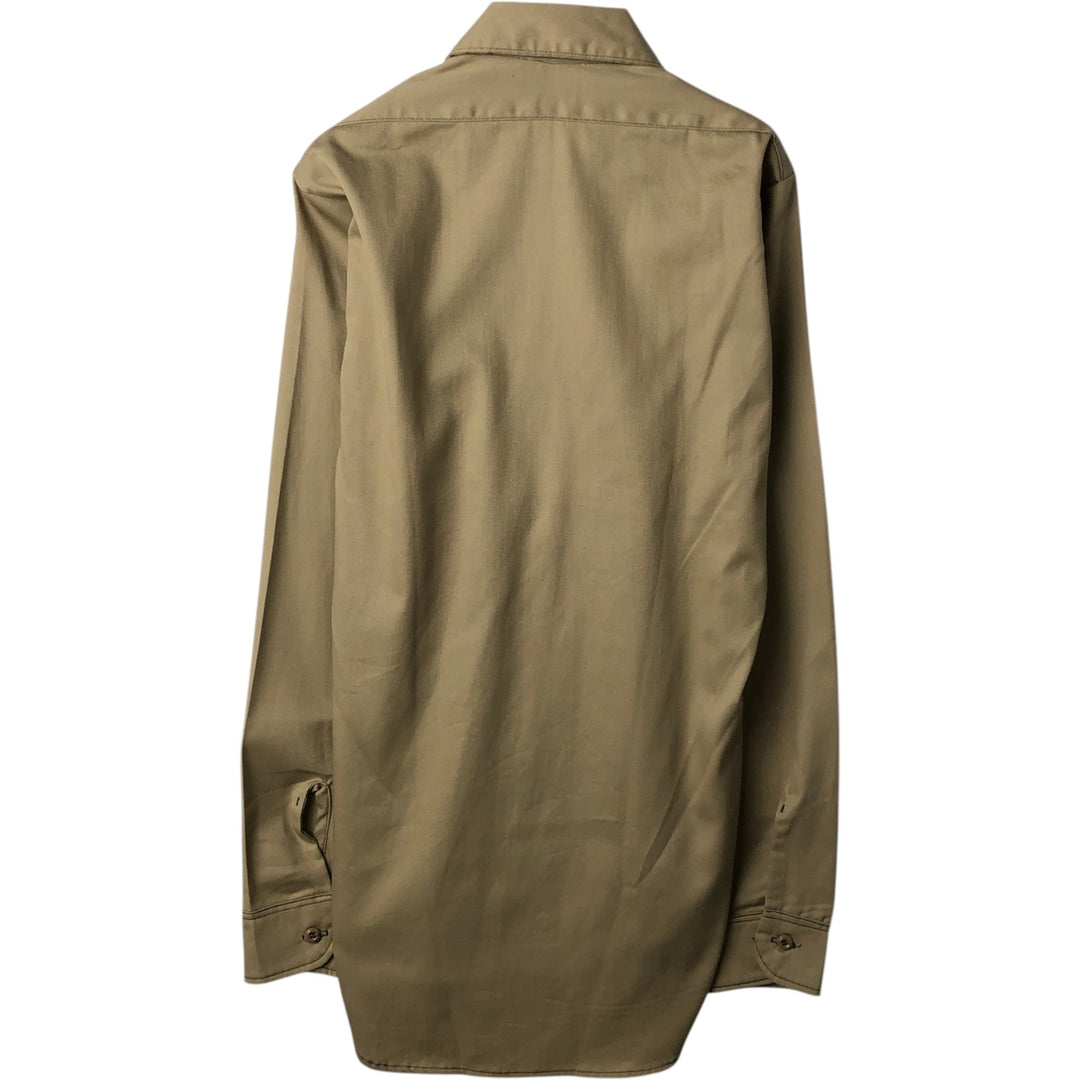 1970'S Big Smith Long-Sleeve Work Shirt, Men's Size M (approx.), Vintage polyester Beige type Vintage Second Hand