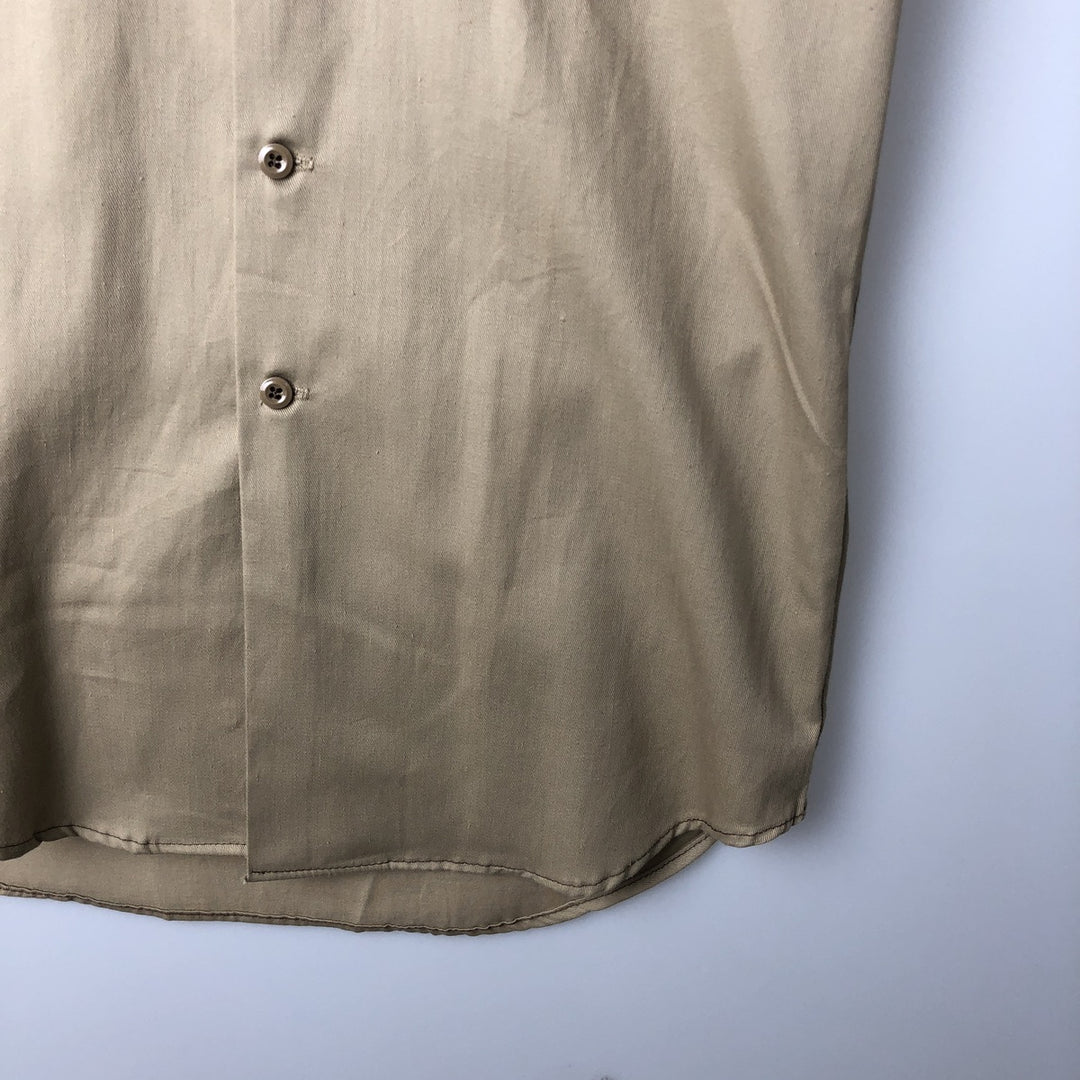 1970'S Big Smith Long-Sleeve Work Shirt, Men's Size M (approx.), Vintage polyester Beige type Vintage Second Hand