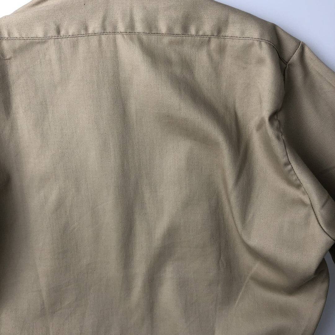 1970'S Big Smith Long-Sleeve Work Shirt, Men's Size M (approx.), Vintage polyester Beige type Vintage Second Hand