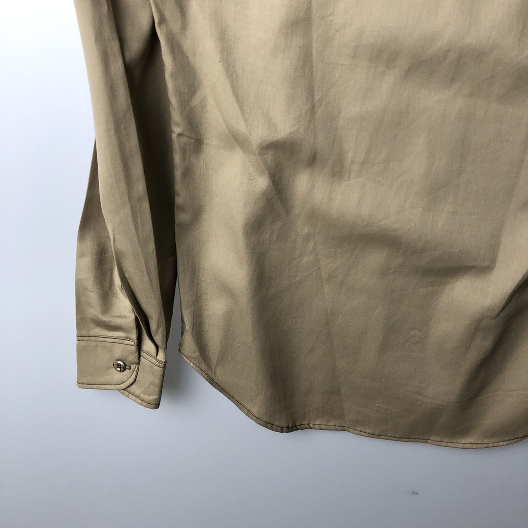 1970'S Big Smith Long-Sleeve Work Shirt, Men's Size M (approx.), Vintage polyester Beige type Vintage Second Hand