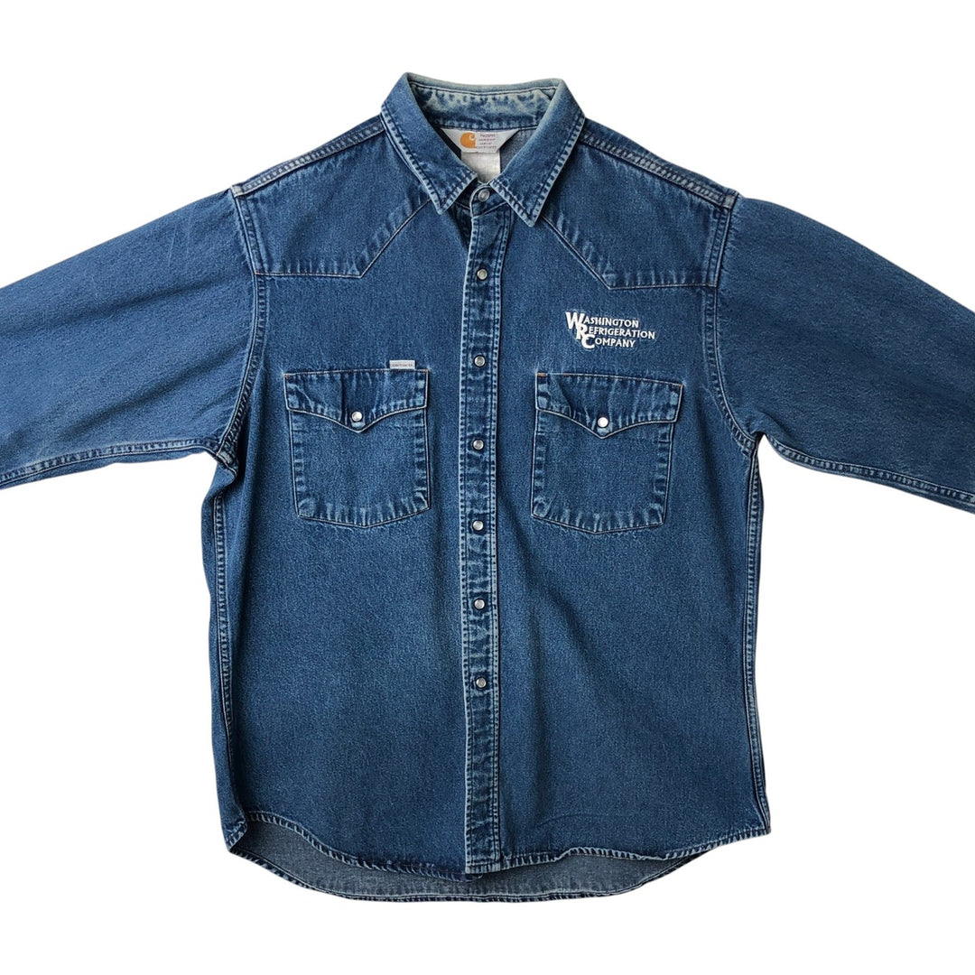 Carhartt Long Sleeve Denim Western Shirt, Men's XL unclear blue type Vintage Second Hand