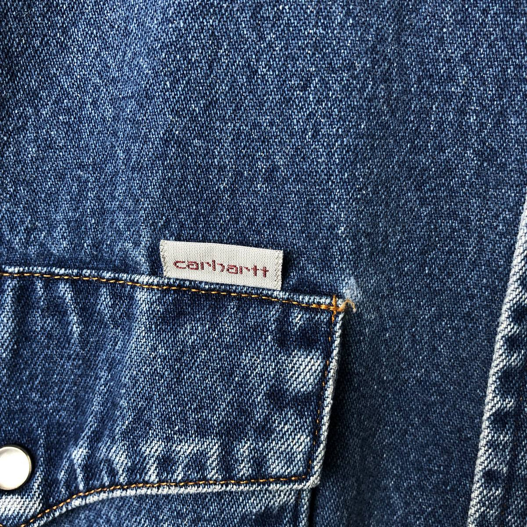 Carhartt Long Sleeve Denim Western Shirt, Men's XL unclear blue type Vintage Second Hand