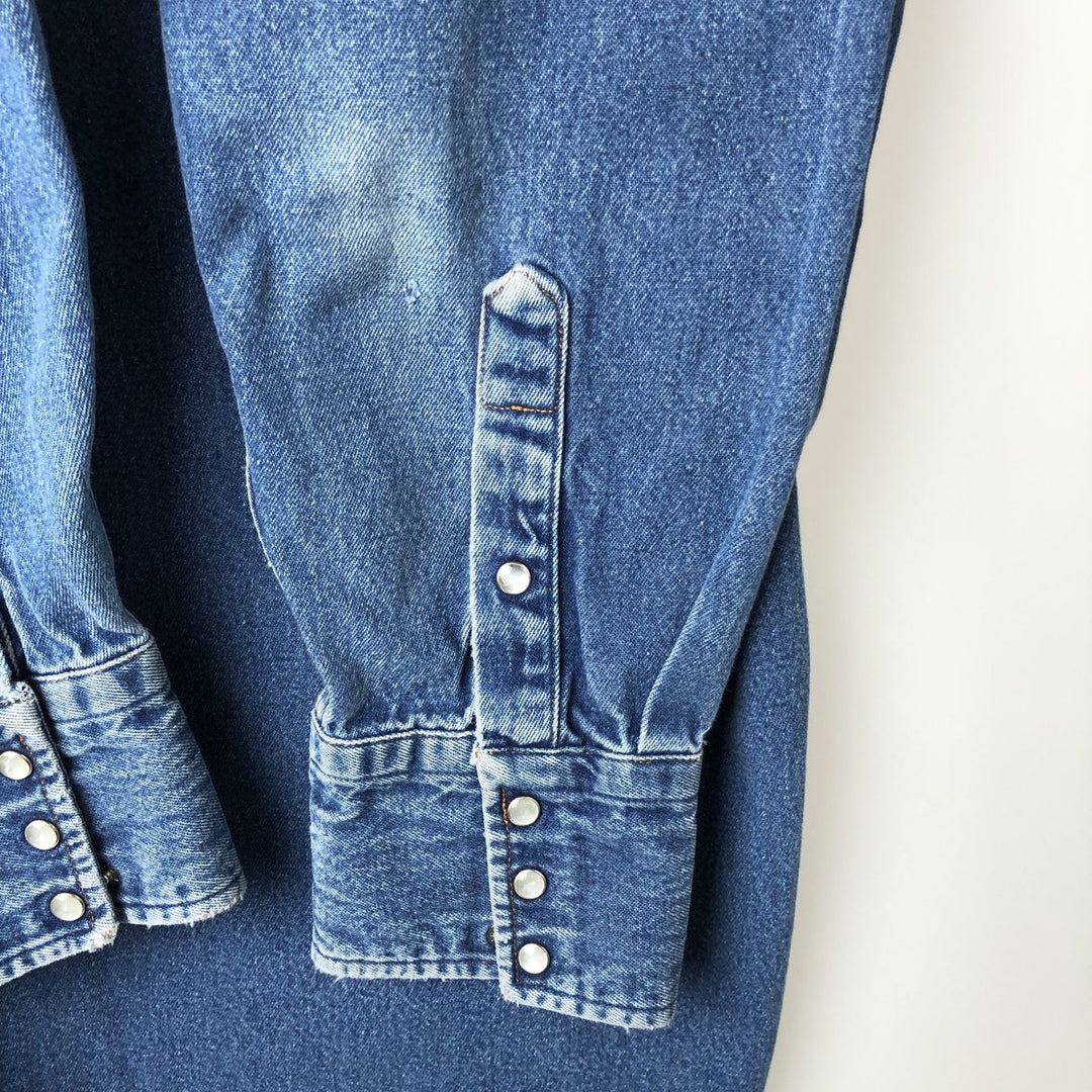 Carhartt Long Sleeve Denim Western Shirt, Men's XL unclear blue type Vintage Second Hand