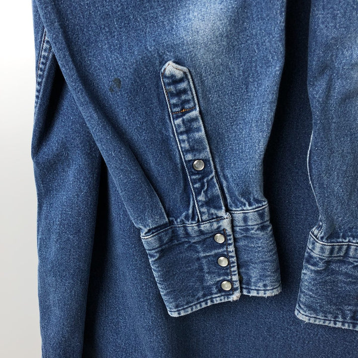 Carhartt Long Sleeve Denim Western Shirt, Men's XL unclear blue type Vintage Second Hand