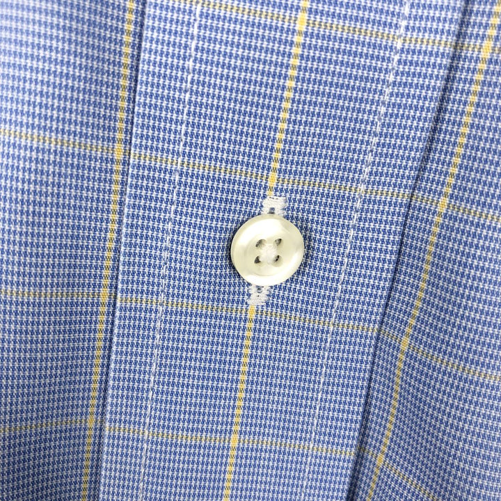 Brooks Brothers Est.1818 Classic Long-Sleeve Button-Down Check Shirt, Men's Size M (approx.) Supima Cotton Blue type light blue Vintage Second Hand