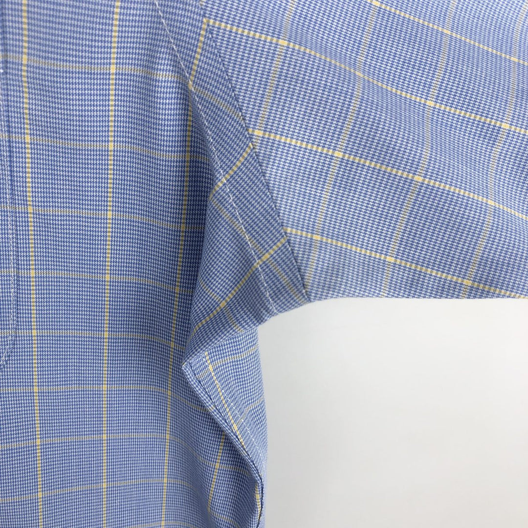 Brooks Brothers Est.1818 Classic Long-Sleeve Button-Down Check Shirt, Men's Size M (approx.) Supima Cotton Blue type light blue Vintage Second Hand