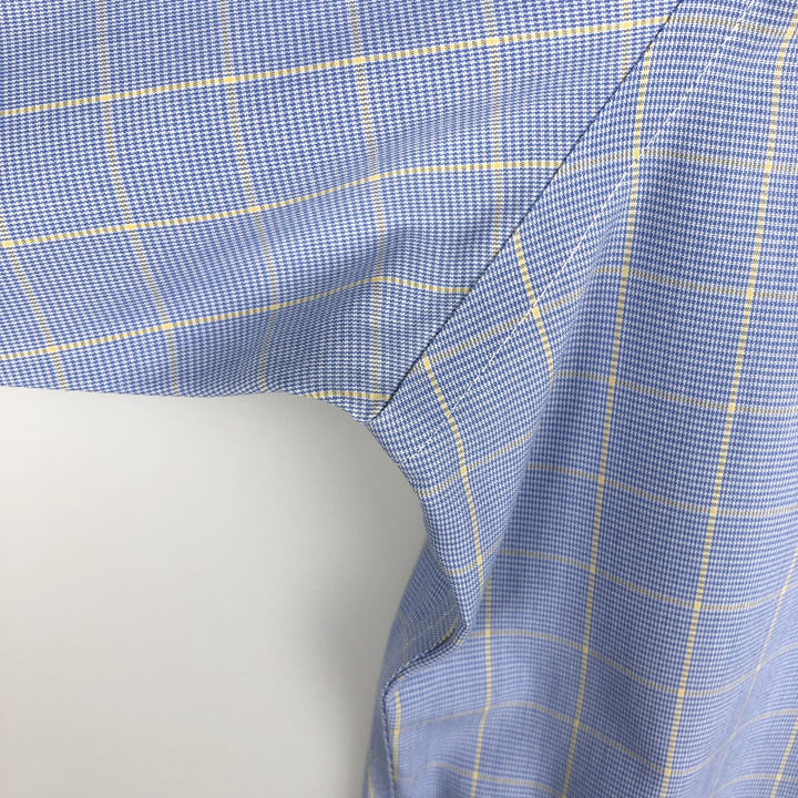 Brooks Brothers Est.1818 Classic Long-Sleeve Button-Down Check Shirt, Men's Size M (approx.) Supima Cotton Blue type light blue Vintage Second Hand