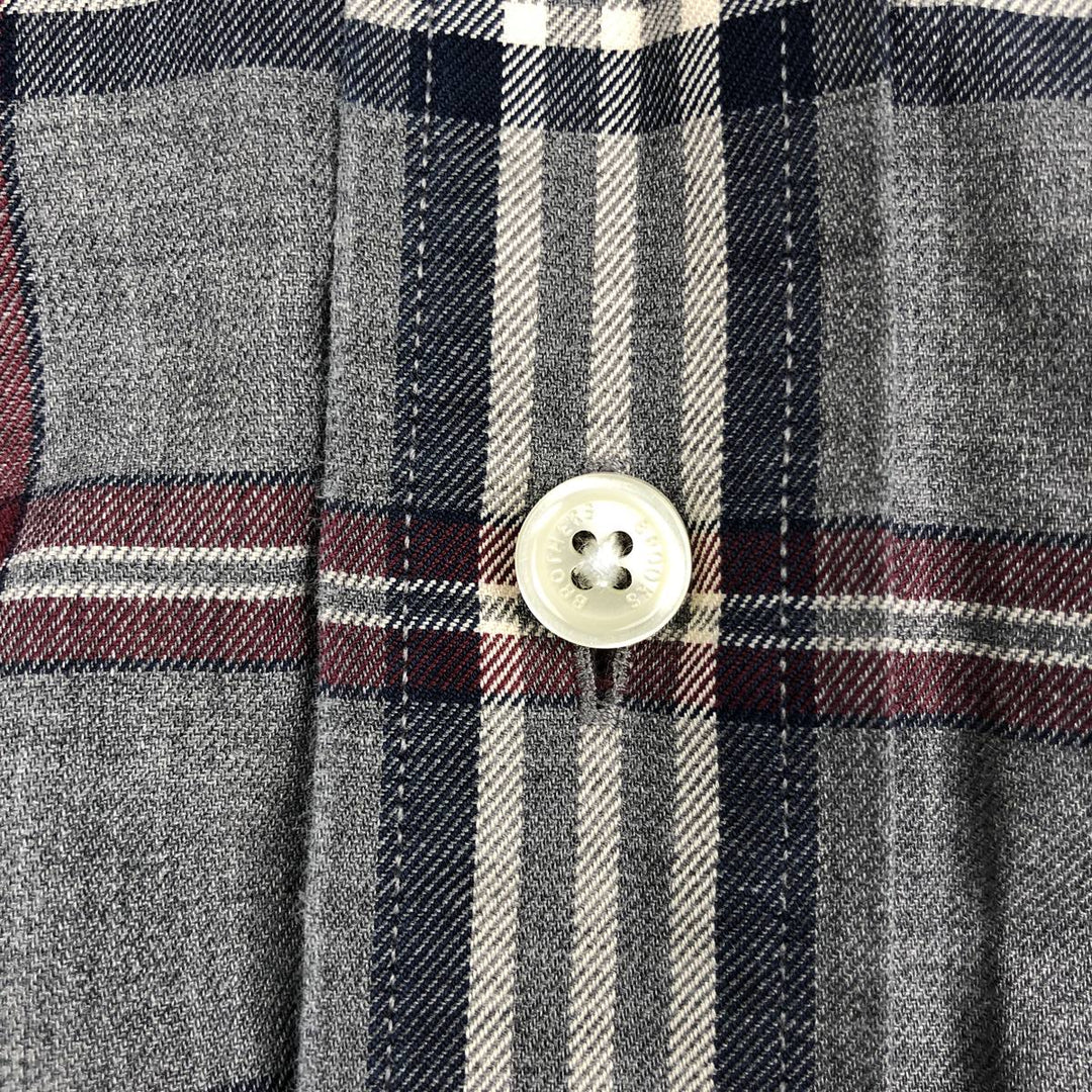 Brooks Brothers Est.1818 Long Sleeve Button-Down Check Shirt, Men's XL Supima Cotton gray type Vintage Second Hand